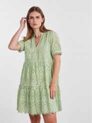 YAS Sukienka letnia Holi 26027163 Zielony Regular Fit. Zielone sukienki damskie YAS, na lato, s, bez wzorów, z bawełny, bez kołnierzyka, bez ramiączek. Za 219.99 zł.