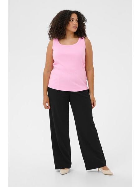 KAFFE curve Spodnie w kolorze czarnym rozmiar: XL. Czarne spodnie materiałowe damskie KAFFE curve, bez wzorów, z materiału, z podwyższonym stanem. Za 113.99 zł.