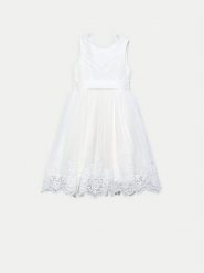 Abel & Lula Sukienka elegancka 5033 Biały Regular Fit. Białe sukienki dziewczęce Abel & Lula, bez wzorów, z syntetyku, eleganckie, bez ramiączek. Za 389.99 zł.