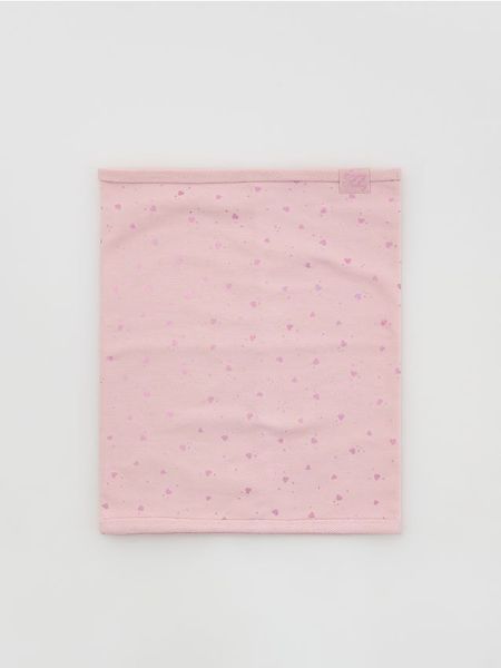 Komin w serca - różowy. Czerwone szaliki dziecięce Reserved, z bawełny, bez ramiączek. Za 29.99 zł.