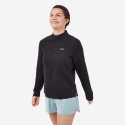 Koszulka tenisowa termiczna długi rękaw damska Kuikma Thermic. Czarne t-shirty damskie KUIKMA, xs, bez wzorów, z elastanu, bez kołnierzyka. Za 89.99 zł.