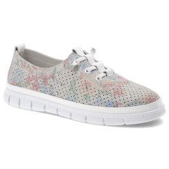 Półbuty damskie Filippo, ze skóry naturalnej perforowana cholewka wzorzysty motyw sznurowane lekka podeszwa casual, białe, DP7671/26. Białe półbuty damskie Filippo, bez wzorów, ze skóry, casualowe, bez obcasa. Za 179.00 zł.