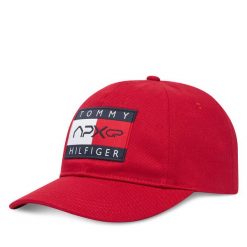 Czapka z daszkiem Tommy Hilfiger. Czerwone czapki męskie Tommy Hilfiger, bez wzorów. Za 189.99 zł.