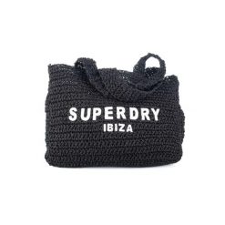 Damska torba na ramię Superdry Raffia City. Czarne torebki klasyczne damskie Superdry., z aplikacjami, z materiału, bez dodatków. Za 319.00 zł.
