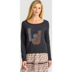 SWETER Liu Jo. Brązowe swetry klasyczne damskie Liu Jo, l, z kaszmiru, z asymetrycznym kołnierzem. Za 679.00 zł.