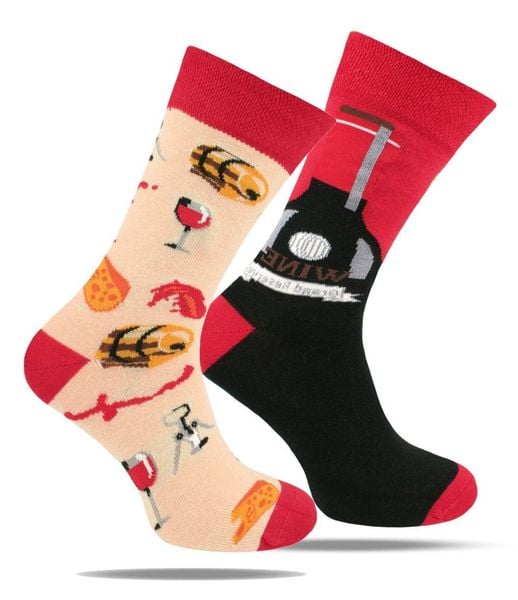 Skarpetki Bawełniane - Tematyczne - Motyw Wina. Czerwone skarpetki męskie His Story, bez wzorów, z bawełny. Za 29.99 zł.