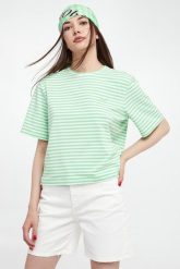 T-shirt damski w paski JOOP!. T-shirty damskie Joop!, xxs, bez wzorów, bez kołnierzyka. W wyprzedaży za 343.20 zł.
