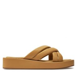 Japonki Sergio Bardi. Brązowe klapki damskie Sergio Bardi, bez wzorów, bez obcasa. Za 279.99 zł.