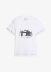 T-shirt z czystej bawełny organicznej. Białe t-shirty męskie bonprix, m, bez wzorów, z bawełny, bez kołnierzyka. Za 24.99 zł.