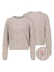 Eight2Nine Sweter w kolorze beżowym rozmiar: L. Brązowe swetry klasyczne damskie Eight2Nine, l, z bawełny, bez kołnierzyka. Za 138.87 zł.