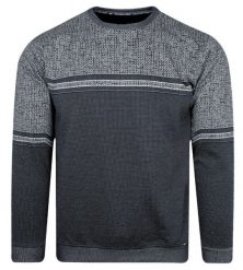 Bluza z Okrągłym Dekoltem, Granatowa bez Kaptura, Męska -BAGARDA. Niebieskie bluzy bez kaptura męskie Bagarda, m, z bawełny. Za 155.00 zł.