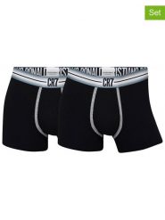 CR7 Bokserki (2 pary) w kolorze czarnym rozmiar: XL. Czarne bokserki męskie CR7, bez wzorów, z bawełny. Za 69.75 zł.