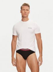 Guess Piżama U4BG94 K6YW1 Czarny Regular Fit. Czarne piżamy męskie Guess, m, z aplikacjami, z bawełny, bez ramiączek. Za 129.99 zł.