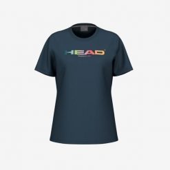 Koszulka damska Head Rainbow. Niebieskie bluzki damskie HEAD, xs, bez wzorów, sportowe, bez kołnierzyka, bez ramiączek. W wyprzedaży za 153.00 zł.