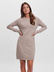 Vero Moda Sukienka dzianinowa "Vmdoffy" w kolorze beżowym rozmiar: XL. Brązowe sukienki damskie Vero Moda, s, bez wzorów, z dzianiny, bez kołnierzyka, bez ramiączek, maxi. Za 87.61 zł.