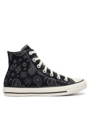 Converse Trampki Chuck Taylor All Star Paisley Pop A19184C Czarny. Czarne trampki i tenisówki damskie Converse, bez wzorów, z materiału. Za 379.99 zł.