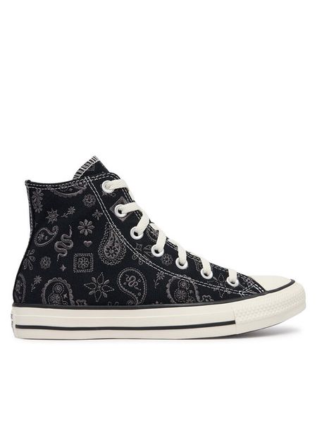 Converse Trampki Chuck Taylor All Star Paisley Pop A19184C Czarny. Czarne trampki i tenisówki damskie Converse, bez wzorów, z materiału. Za 379.99 zł.