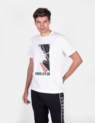 Les Hommes T-shirt "Urban Life LHU" | URG800P UG816 | Urban Life LHU | Mężczyzna | Biały. Białe t-shirty męskie Les Hommes, m, bez wzorów, z bawełny, bez kołnierzyka. W wyprzedaży za 249.00 zł.