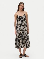 Vero Moda Sukienka letnia Emilo 10340519 Beżowy Loose Fit. Brązowe sukienki damskie Vero Moda, na lato, l, bez wzorów, ze lnu, bez kołnierzyka, bez ramiączek. Za 199.99 zł.
