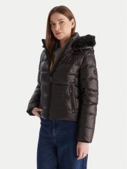 Tommy Hilfiger Kurtka puchowa WW0WW47354 Czarny Slim Fit. Czarne kurtki damskie Tommy Hilfiger, xl, bez wzorów, z puchu, bez kaptura. Za 1,299.00 zł.