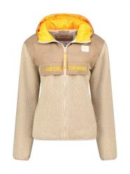 Geographical Norway Kurtka polarowa "Techic" w kolorze beżowym rozmiar: 3XL. Brązowe kurtki damskie Geographical Norway, xl, bez wzorów, z polaru, bez kaptura. Za 166.88 zł.