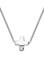 DYAMANT Srebrny naszyjnik z diamentem - dł. 42 cm rozmiar: onesize. Szare naszyjniki damskie DYAMANT, srebrne. Za 543.99 zł.