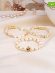 L'Atelier de Gaia Bransoletki (3 szt.) rozmiar: onesize. Białe bransoletki damskie L'Atelier de Gaia, z mosiądzu. Za 42.95 zł.