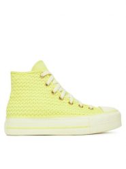 Converse Trampki Chuck Taylor All Star Lift Platform Knit A14967C Żółty. Żółte trampki i tenisówki damskie Converse, bez wzorów, z materiału. Za 289.99 zł.