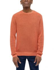 Mustang Style Elliot Burnt Ochre 1016300 7105 MĘSKI SWETER. Brązowe swetry męskie Mustang, m, bez wzorów, bez kołnierzyka. Za 139.99 zł.