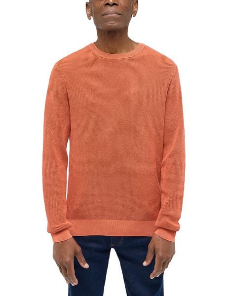 Mustang Style Elliot Burnt Ochre 1016300 7105 MĘSKI SWETER. Brązowe swetry męskie Mustang, m, bez wzorów, bez kołnierzyka. Za 139.99 zł.