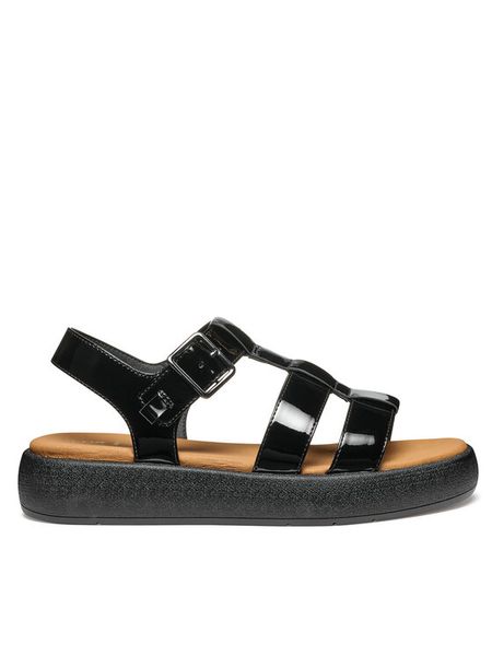 Geox Sandały D Camalei D550NB 000HH C9999 Czarny. Czarne sandały damskie Geox, bez wzorów, ze skóry, bez obcasa, na płaskiej podeszwie. Za 429.99 zł.