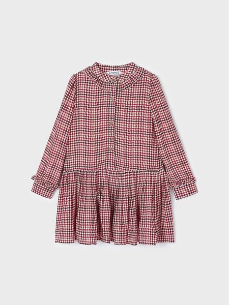 Mayoral Sukienka codzienna 4.928 Czerwony Regular Fit. Czerwone sukienki dziewczęce Mayoral, bez wzorów, z syntetyku, bez ramiączek. Za 159.99 zł.