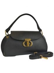 ORE10 Skórzana torebka "Nadis" w kolorze czarnym - 34 x 17 x 12 cm rozmiar: onesize. Czarne torebki klasyczne damskie ORE10, bez wzorów, z materiału, bez dodatków. Za 304.99 zł.