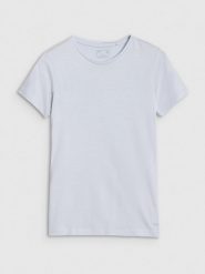 4F T-shirt slim z modalem damski - niebieski S. Niebieskie t-shirty damskie 4f, s, bez wzorów, z bawełny, bez kołnierzyka. W wyprzedaży za 29.99 zł.