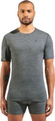 Koszulka męska ODLO Merino 160 BL Top - 100% wełna merino, krótki rękaw. Szare bielizna termoaktywna męska Odlo, m, bez wzorów, z materiału. Za 276.25 zł.