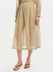 Marella Spódnica trapezowa Cubano 2513101015 Beżowy Regular Fit. Brązowe spódniczki damskie Marella, bez wzorów, z bawełny, trapezowe. Za 559.99 zł.