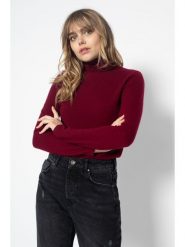 Perfect Cashmere Kaszmirowy golf w kolorze bordowym rozmiar: XL. Czerwone golfy damskie Perfect Cashmere, xl, bez wzorów, z kaszmiru, bez ramiączek. Za 354.10 zł.