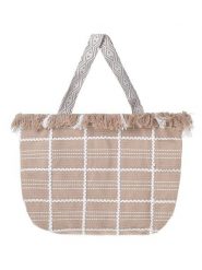 BLE Shopper bag w kolorze beżowym - 47 x 32 x 10 cm rozmiar: onesize. Brązowe shopper bag damskie BLE, bez wzorów, z materiału, na ramię, bez dodatków. Za 49.95 zł.