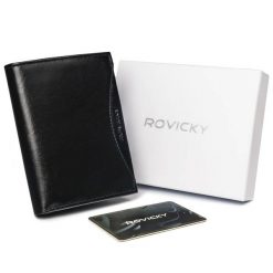 Portfel męski czarny Rovicky 1541-03-BOR-1294 BLA. Czarne portfele męskie ROVICKY, bez wzorów, ze skóry. Za 71.99 zł.