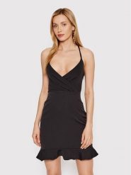 DeeZee Sukienka koktajlowa Cherish Me PLY021 Czarny Slim Fit. Czarne sukienki damskie DeeZee, s, bez wzorów, z syntetyku, wizytowe, bez kołnierzyka, bez ramiączek. Za 139.99 zł.
