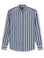 OLYMP Koszula "Casual" - Regular fit - w kolorze biało-niebieskim rozmiar: L. Białe koszule męskie Olymp, l, bez wzorów, z bawełny, bez kołnierzyka, bez ramiączek. Za 113.63 zł.