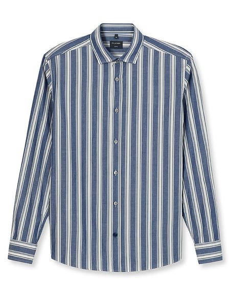 OLYMP Koszula "Casual" - Regular fit - w kolorze biało-niebieskim rozmiar: L. Białe koszule męskie Olymp, l, bez wzorów, z bawełny, bez kołnierzyka, bez ramiączek. Za 113.63 zł.