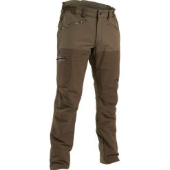 Spodnie outdoor Solognac 500 wzmocnione. Brązowe spodnie materiałowe męskie SOLOGNAC, bez wzorów, z elastanu, sportowe. Za 199.99 zł.
