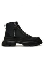 KARL LAGERFELD Trapery KL43543 Czarny. Czarne trapery damskie Karl Lagerfeld, ze skóry, bez obcasa. Za 759.99 zł.
