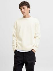 Jack & Jones Sweter w kolorze kremowym rozmiar: S. Brązowe swetry męskie Jack & Jones, s, bez wzorów, bez kołnierzyka. Za 113.36 zł.