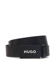 HUGO Pasek Męski 50536879 Czarny. Czarne paski męskie Hugo, bez wzorów, ze skóry. Za 223.99 zł.
