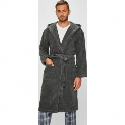 Emporio Armani - Szlafrok. Szare szlafroki męskie Emporio Armani, m, bez wzorów, z bawełny. W wyprzedaży za 579.90 zł.