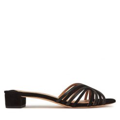 Klapki LAUREN RALPH LAUREN. Czarne klapki damskie Lauren Ralph Lauren, bez wzorów, bez obcasa. Za 549.99 zł.