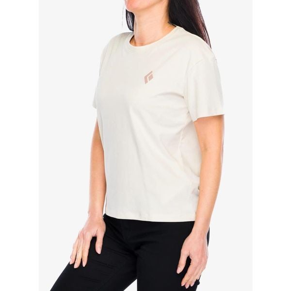 Koszulka bawełniana damska Black Diamond Heritage Badge SS Tee. Białe bluzki sportowe damskie Black Diamond, z bawełny, bez kołnierzyka, bez ramiączek. Za 113.99 zł.