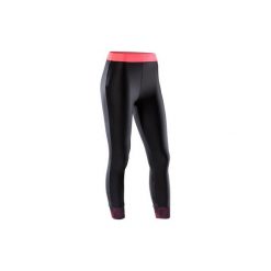 Legginsy 7/8 fitness kardio 500 damskie. Czarne legginsy damskie DOMYOS, l, bez wzorów, z elastanu, na fitness i siłownię. W wyprzedaży za 39.99 zł.